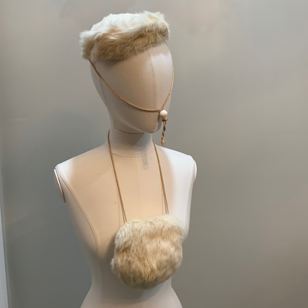 Vintage child’s fur hat and muff